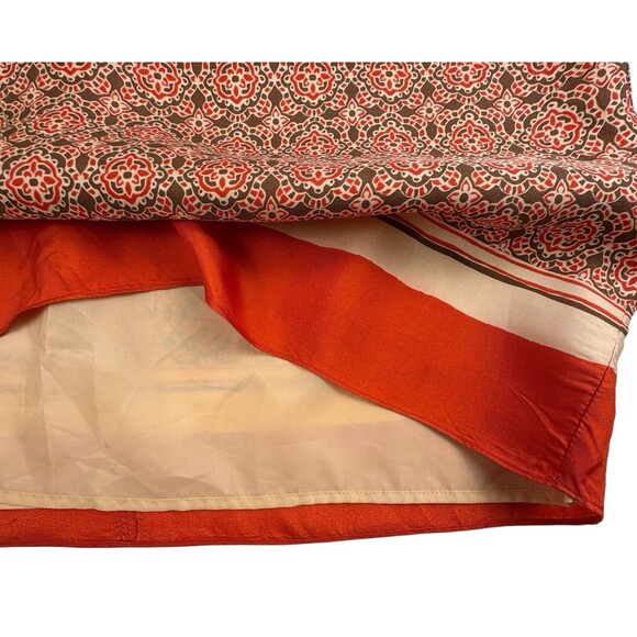 Banana Republic Silk Blend Skirt Geometric Medallian Posh Career Fall Spice 4 - Picture 6 of 14